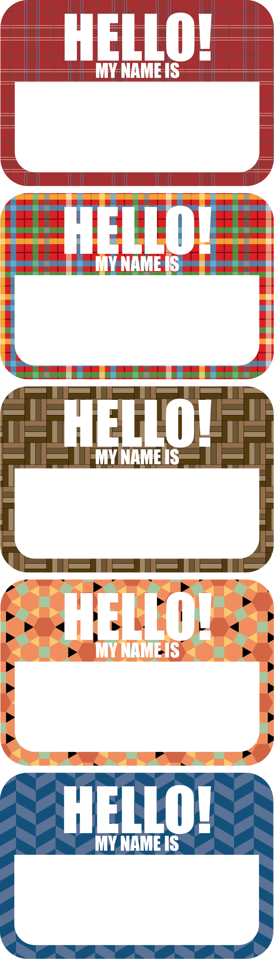 Hello My Name Is 2" x 3" Rectangle Roll Labels