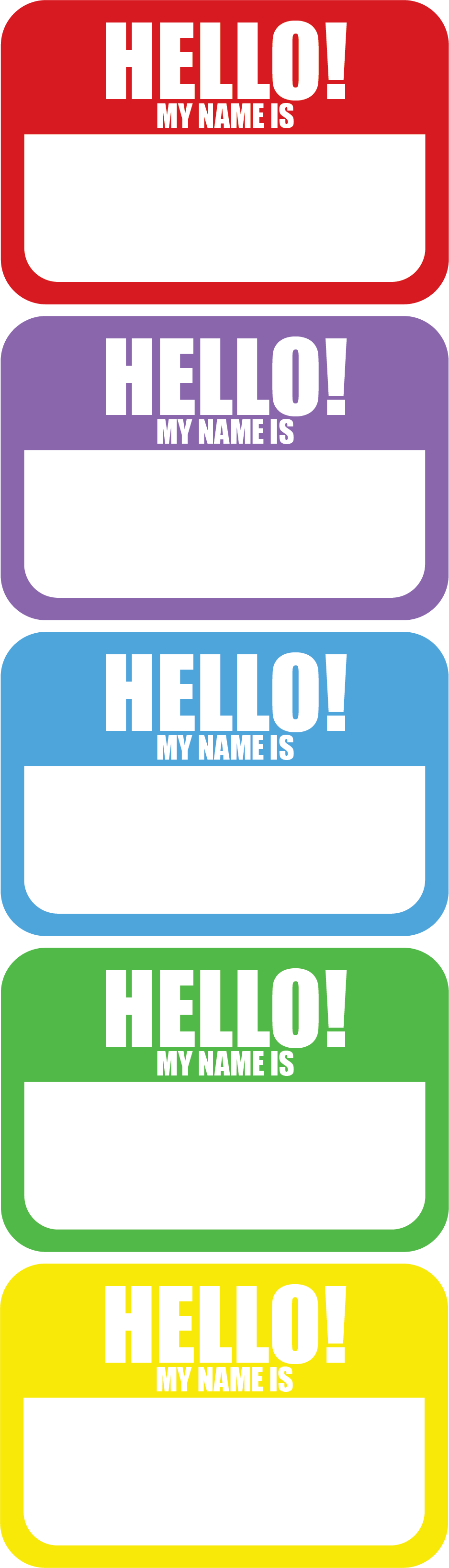 Hello My Name Is 2" x 3" Rectangle Roll Labels