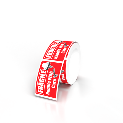 Fragile 2" x 3" Rectangle Roll Labels